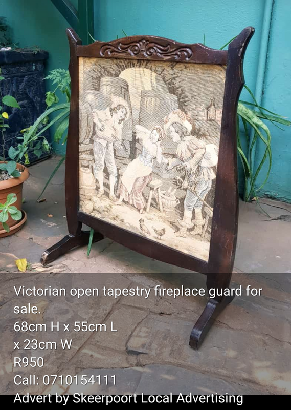 Victorian open tapestry fireplace guard for sale