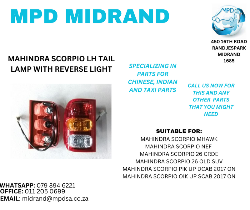 Mahindra Scorpio - LH Tail Lamp With Reverse Light