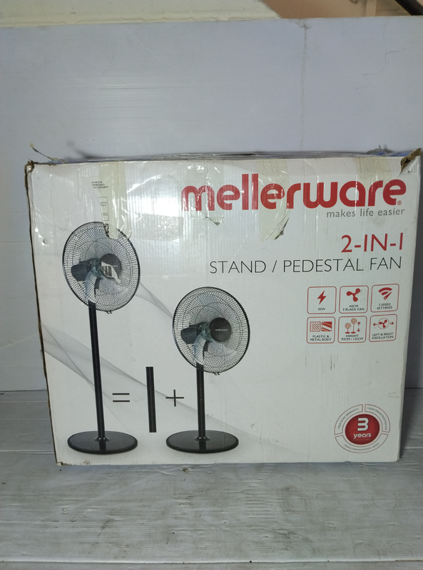 Mellerware Fan 2 in 1 Stand &amp; Pedestal Plastic Black 40cm 50W