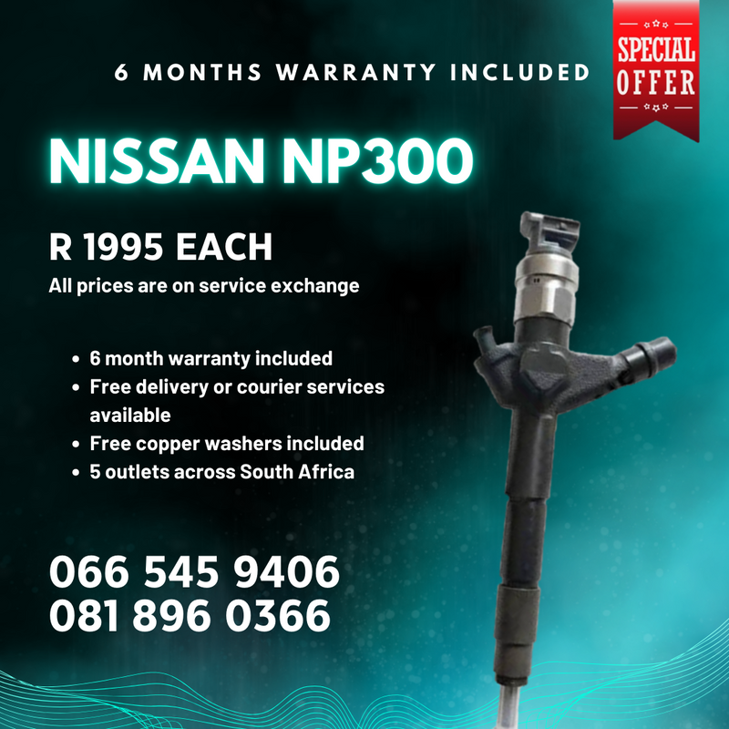 NISSAN NP300 DIESEL INJECTORS FOR SALE ON EXCHANGE WITH WARRANTY