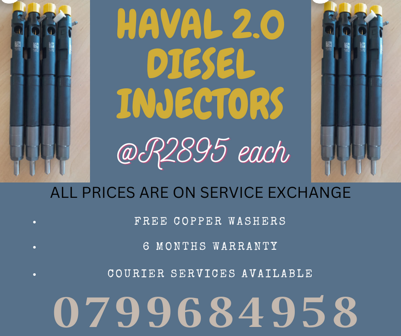 HAVAL 2.0 DIESEL INJECTORS/ WE RECON AND SELL ON EXCHANGE