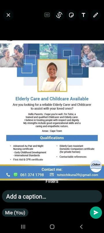 Nanny,Elderly care;house cleaner and offices