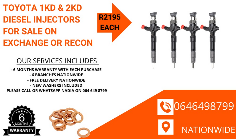 Toyota 1KD and 2 KD diesel injectors for sale on exchange