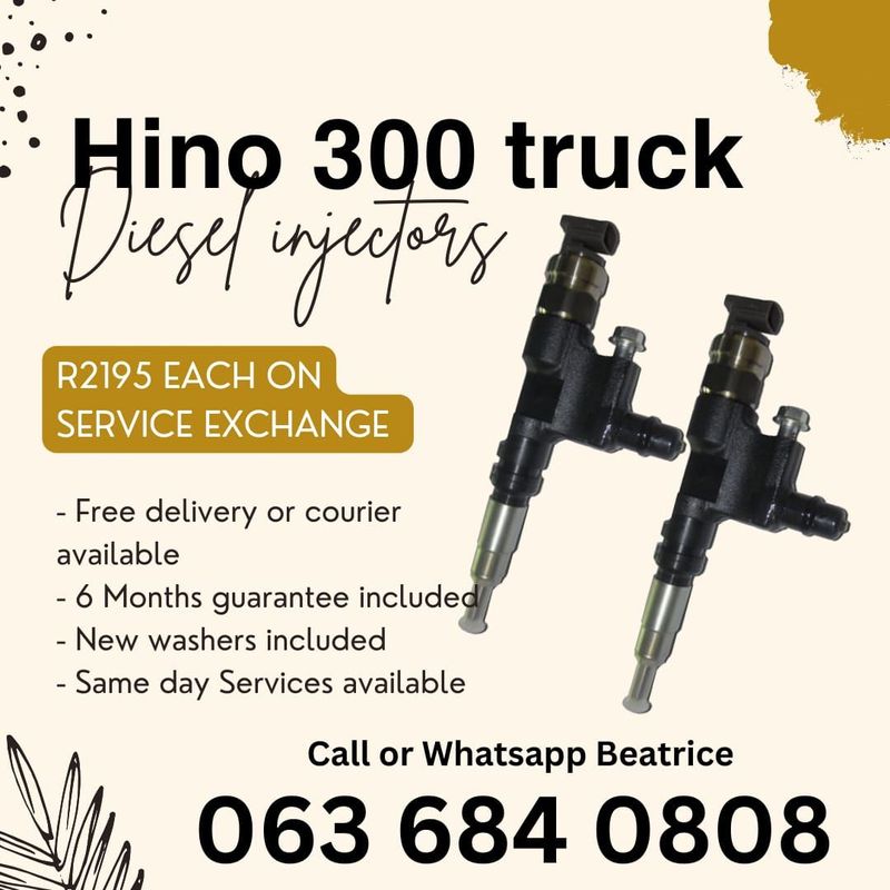 HINO 300 TRUCK DIESEL INJECTORS FOR SALE WITH WARRANTY ON