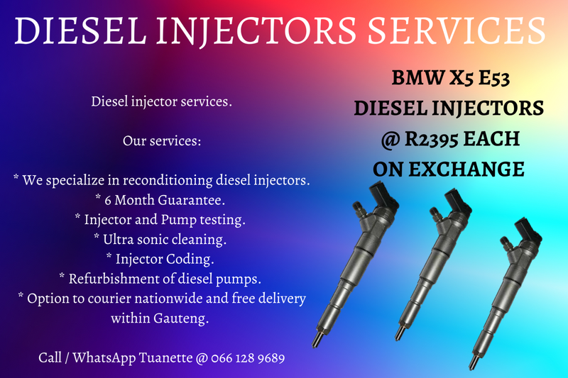 BMW X5 E53 DIESEL INJECTORS FOR SALE ON EXCHANGE OR TO RECON YOUR OWN