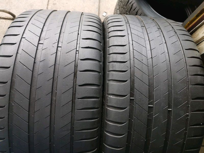 Two 295 35 21 Michelin tyres with good treads available for sale