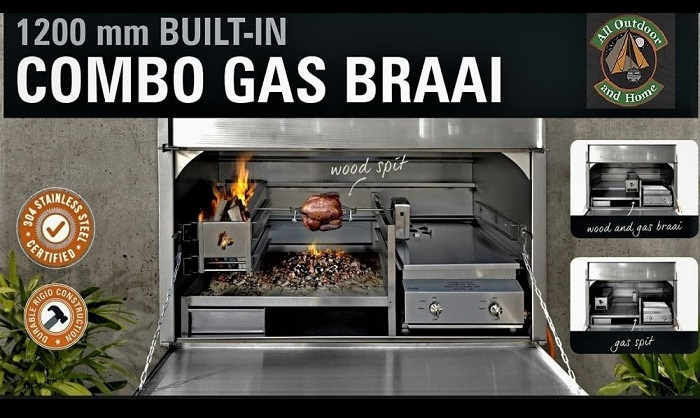 SAVE COST WITH THE GAS COMBO 1200MM BUILD IN BRAAI WITH 2 BURNER GAS BRAAI OPTION COMPLETE.