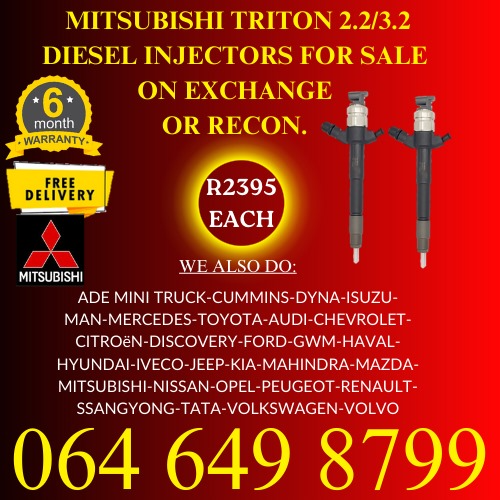 Mitsubishi triton 2.2/3.2 diesel injectors for sale on exchange or to recon