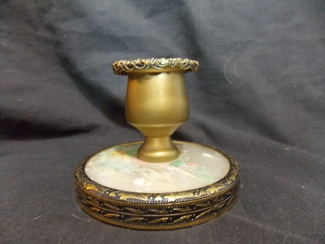 Beautiful Brass and Mother of Pearl Candle Holder