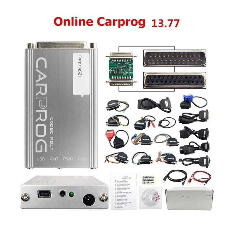 New Online Carprog V13.77 Full Adapters with keygen For Radio/IMMO ECU Repair Tool, R2499