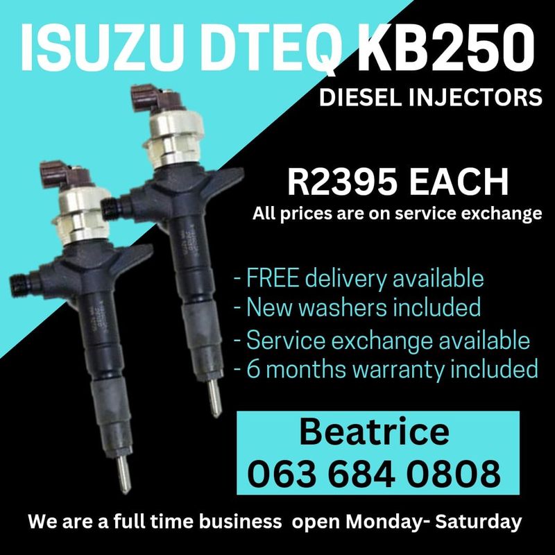 ISUZU DTEQ KB250 DIESEL INJECTORS FOR SALE WITH WARRANTY ON