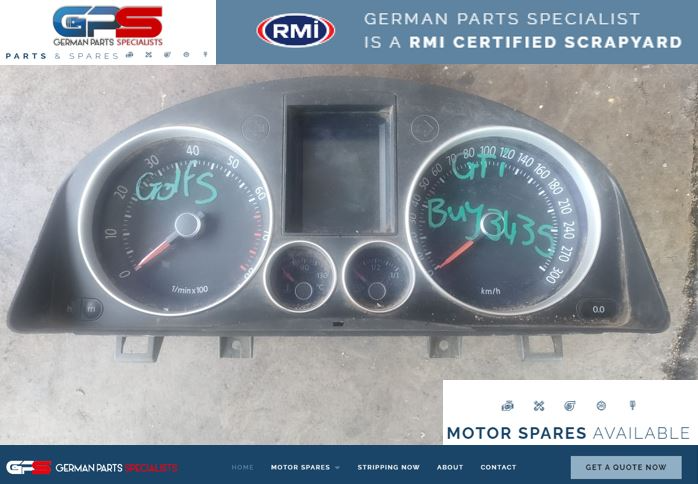 VW GOLF 5 GTI USED CLUSTER / SPEEDOMETER FOR SALE