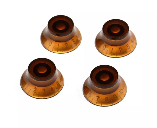 Amber Top Hat Gibson style replacement knob (USA/CTS Knurlings)