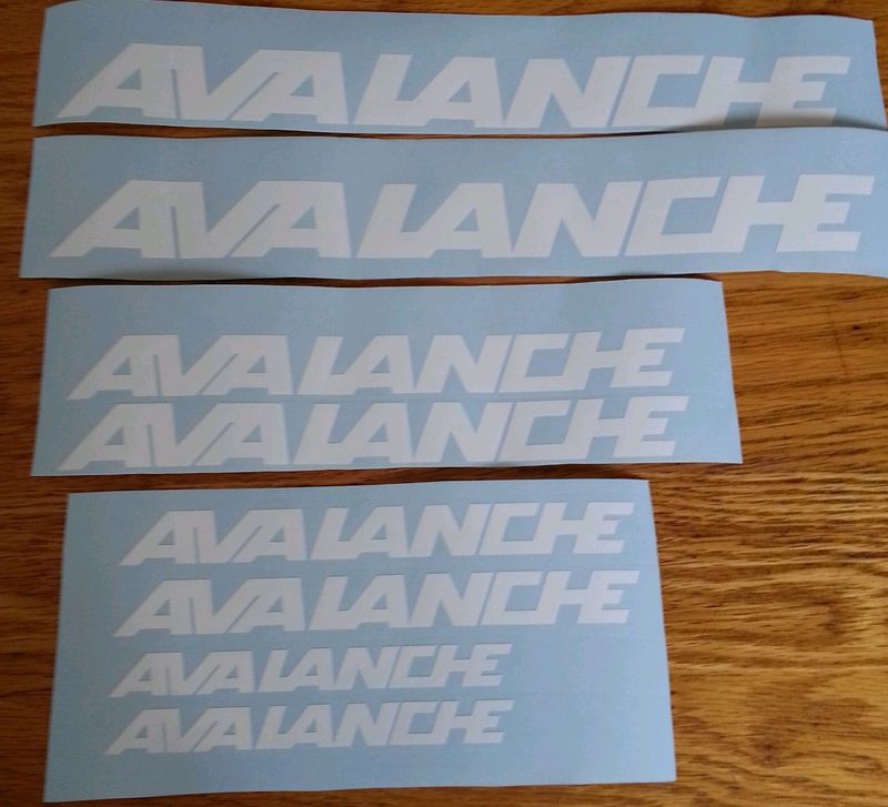 Frame graphics stickers decals for Avalanche bicycles