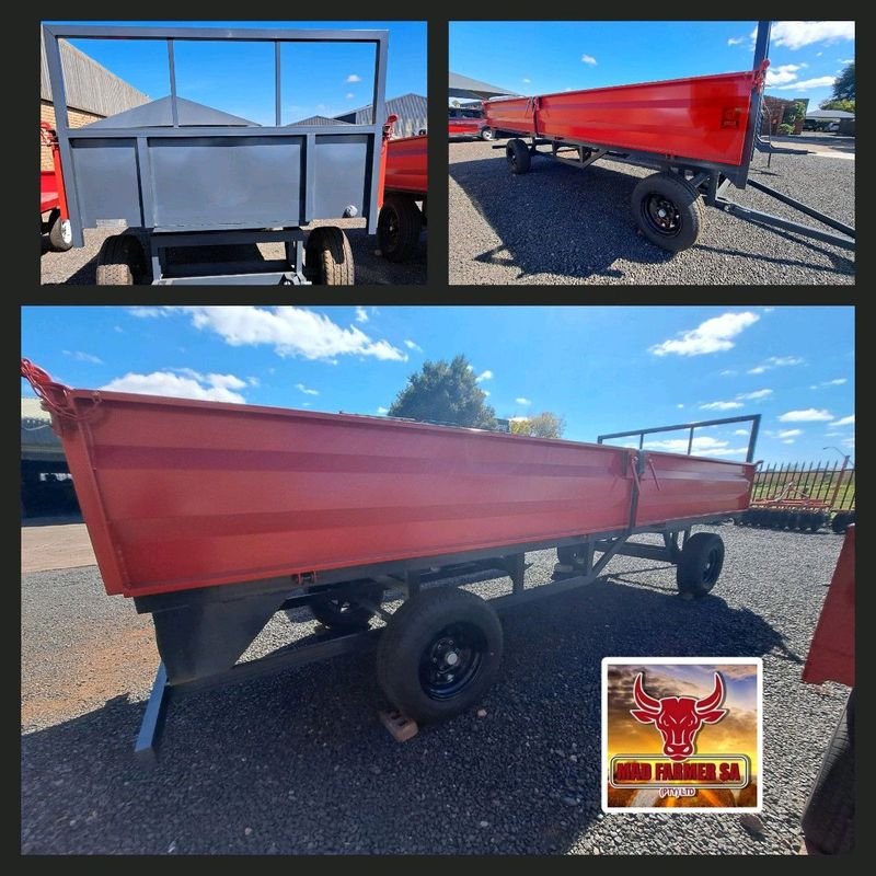 New RSA dropside farm trailers available for sale at Mad Farmer SA