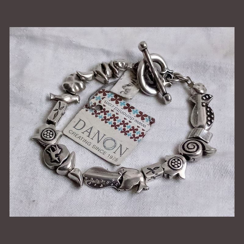 Vintage Danon Hamsa &amp; Nature Motif Bracelet * New with tags still attached