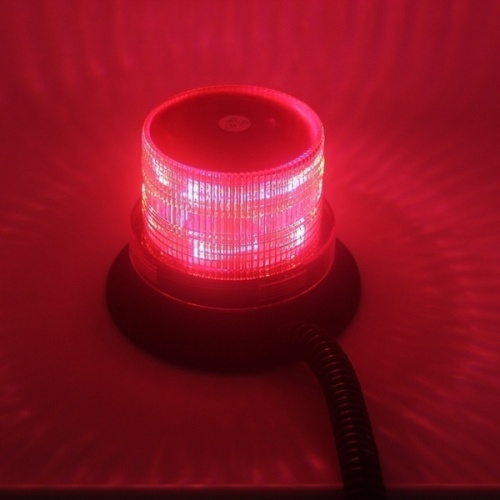 Red Light Colour LED Magnetic Strobe Flash Beacon Light.  Round Magnetic Base. Brand New Products.