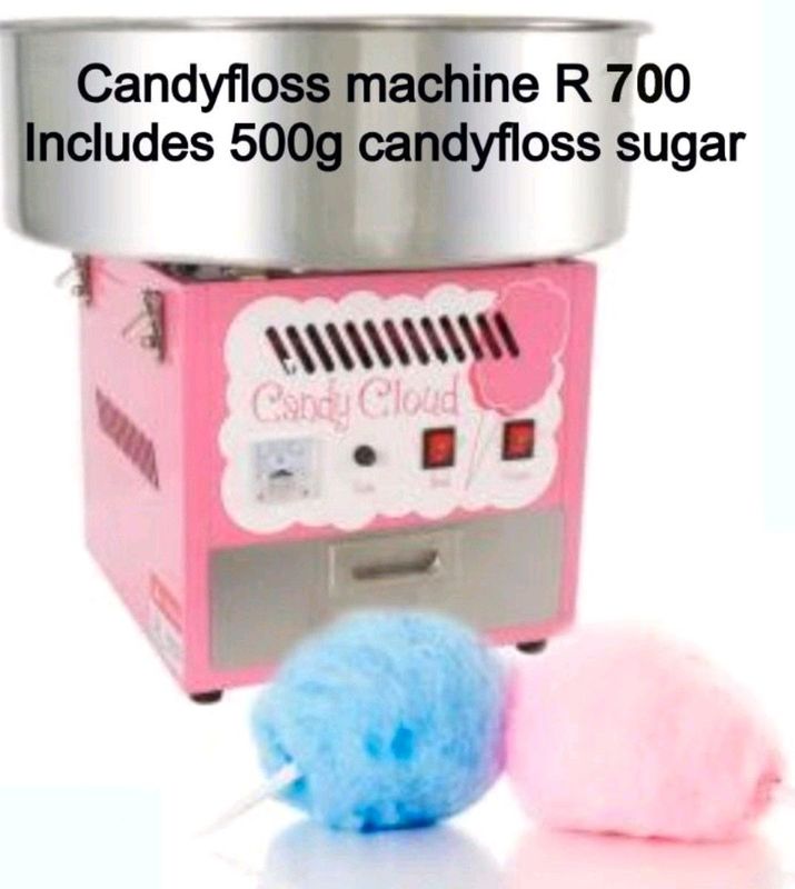 Candyfloss machine, popcorn machine, bubble machine, chocolate fountain and foam machIne to hire