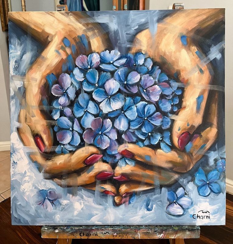 Hydrangeas oil painting