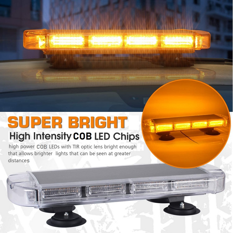 Amber Orange Yellow Vehicle Roof Top COB LED Strobe Flash Light. Magnetic Mount. Brand New Products.