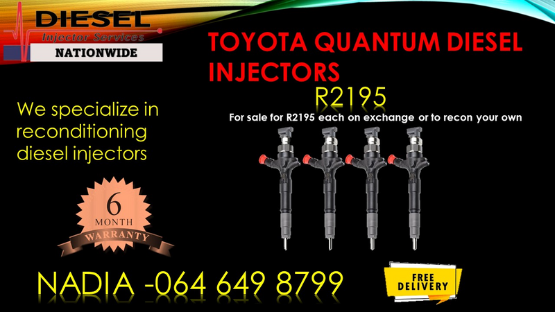 Toyota Quantum diesel injectors for sale on exchange or to recon