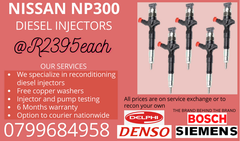 NISSAN NP300 DIESEL INJECTORS/ FREE COPPER WASHERS
