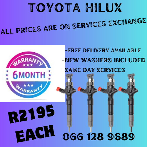 TOYOTA HILUX DIESEL INJECTORS FOR SALE ON EXCHANGE OR TO RECON YOUR OWN