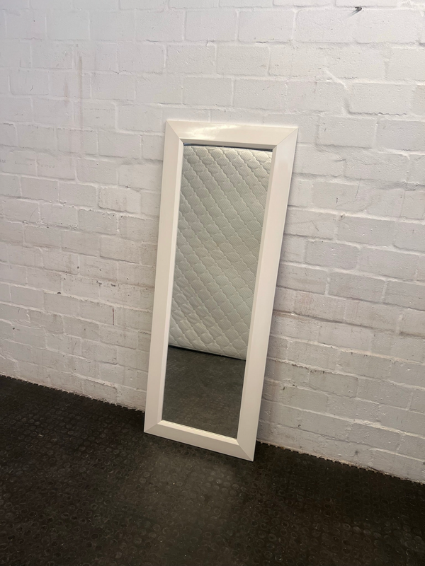 White Wood Framed Mirror (1.5m x 0.6m)-