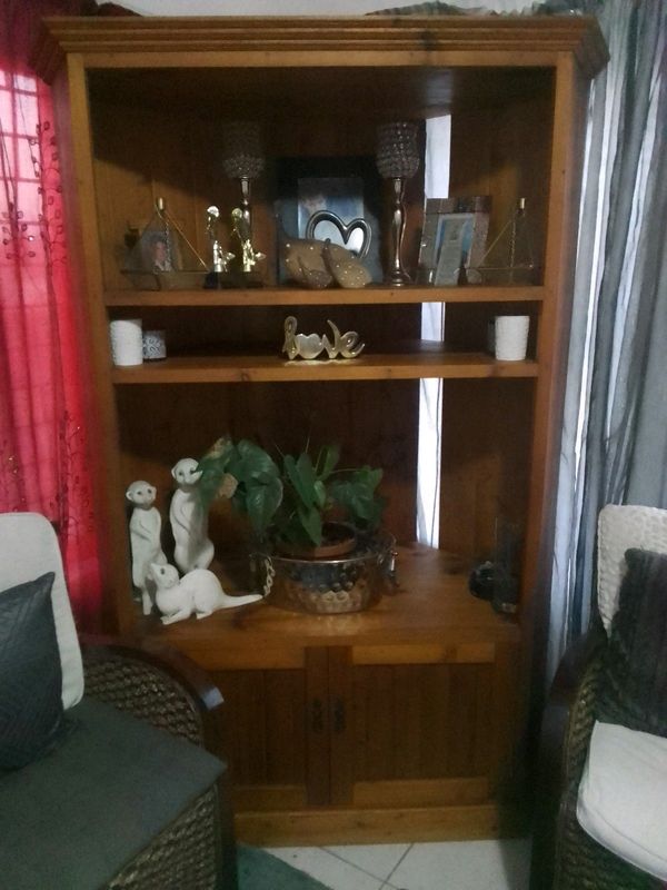 Oregon Pine Corner Wall Unit