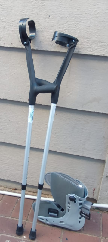 Crutches and Air Cast. Price for all R1000.