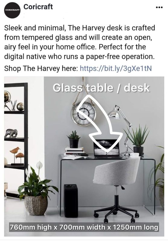 Glass desk / table
