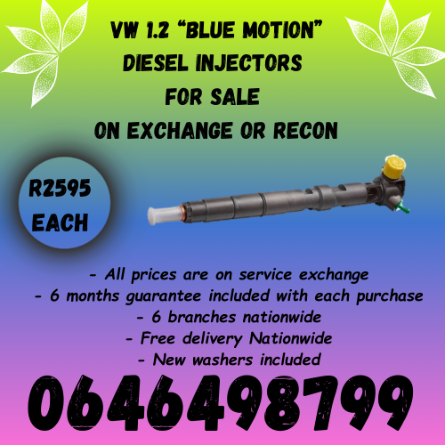Volkswagen 1.2 diesel injectors for sale on exchange or to recon with 6 months warranty