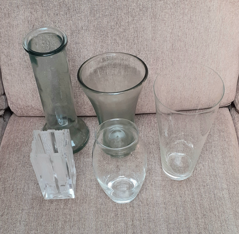 Glass vases.