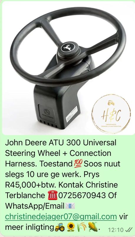John Deere ATU 300 Universal Steering Wheel&#43;Connection.
