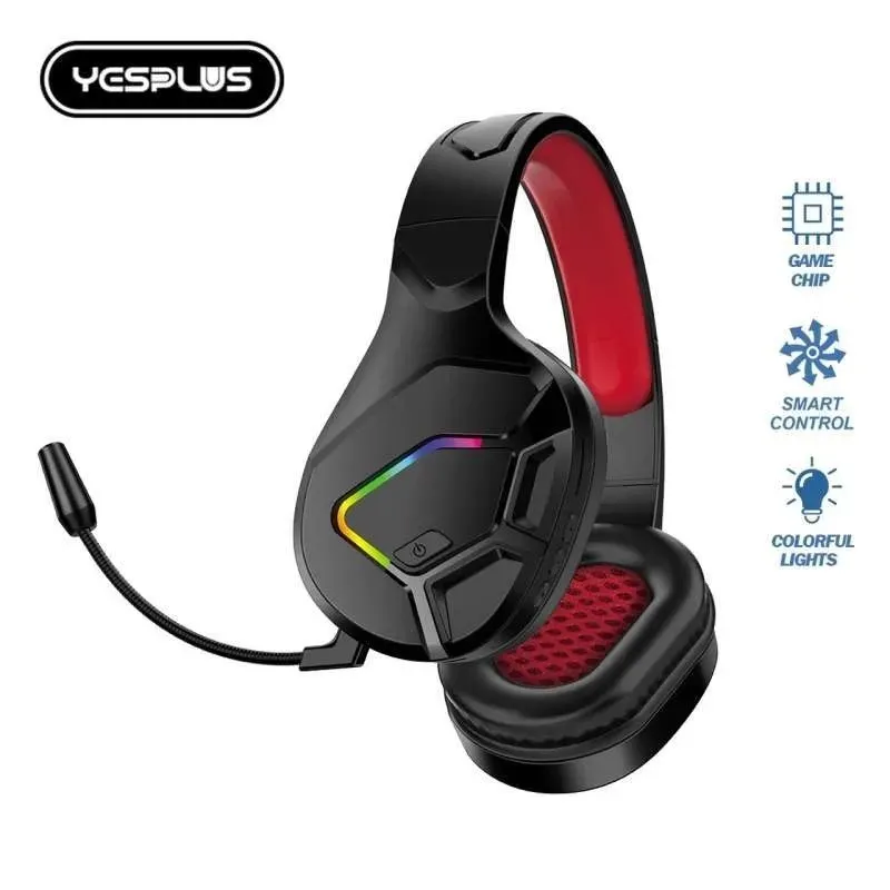 Yes Plus YS-511 Wireless RGB Gaming Headphones With Mic Headsets