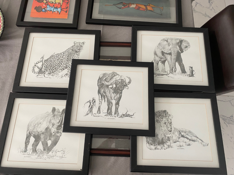 Big 5 Framed Signed print Series Janet Cuthbertson REDUCED PRICE