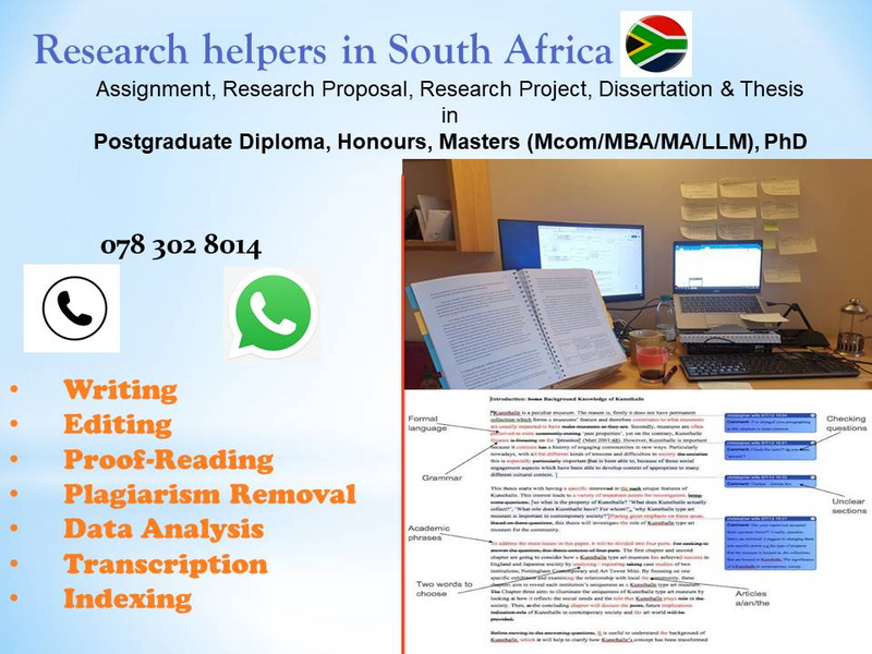 Writing/Editing Research Proposal, Dissertation, Thesis, Research Projects in Honours, Masters, Phd