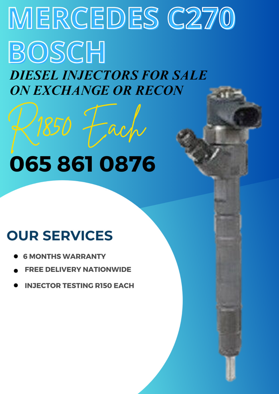 MERCEDES C270 BOSCH DIESEL INJECTORS FOR SALE OR TO RECON