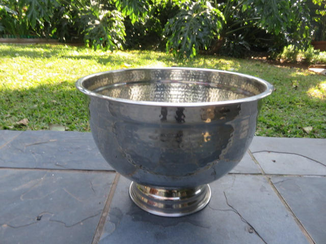 Large chrome plated champagne cooler.