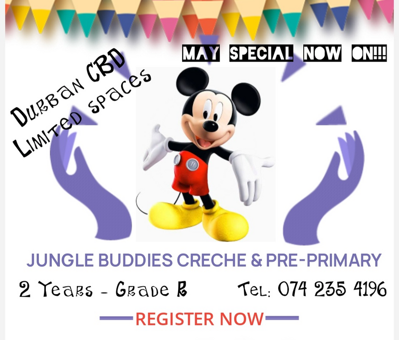 Jungle Buddies Creche &amp; Pre-primary- Dbn CBD/May special