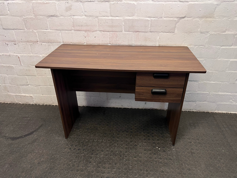 Brown Wood Print Two Drawer Office Desk-