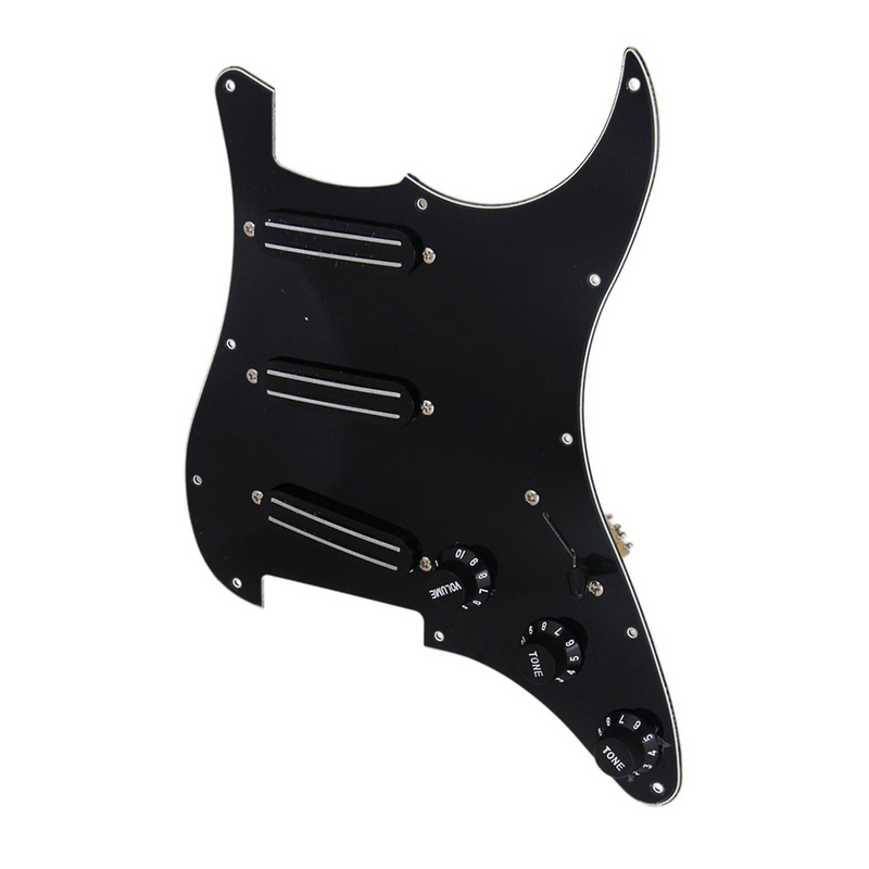 Loaded Prewired Pickguard with 3 Dual Rail Pickups – Black