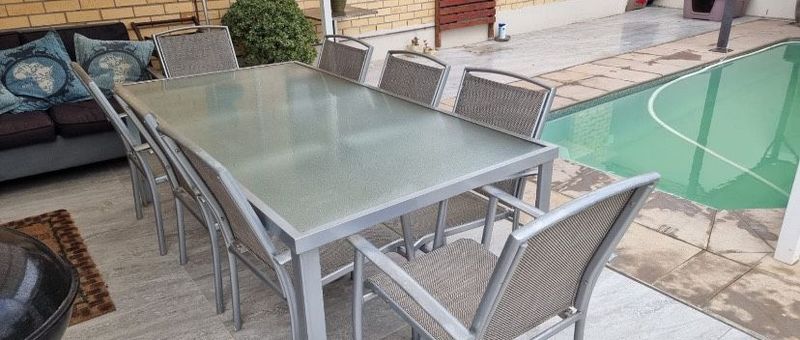 8 seater aluminium patio set table and chairs outdoor garden patio set