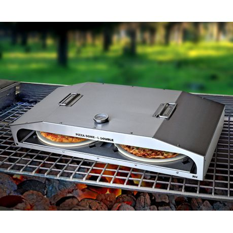 PIZZA OVEN DOUBLE-INC 2X CERAMIC STONES DIA 340-THERMOMETER, PIZZA SPADE AND CUTTER
