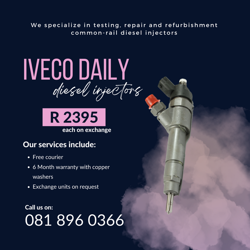 IVECO DAIILY DIESEL INJECTORS FOR SALE WITH 6 MONTH WARRANTY