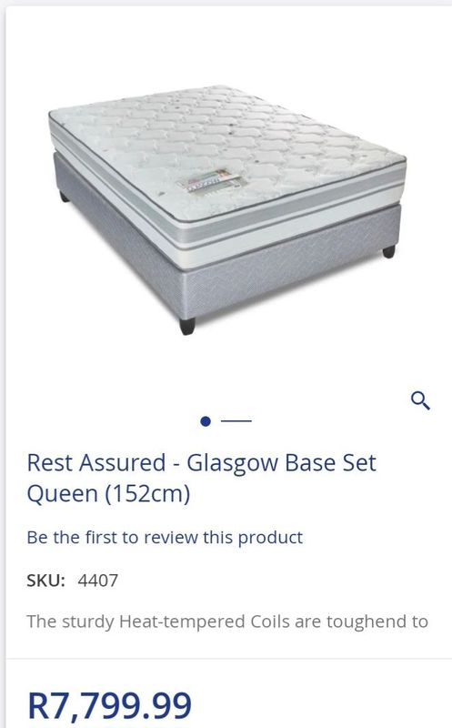 Rest assured glasgow base set queen (152cm)
