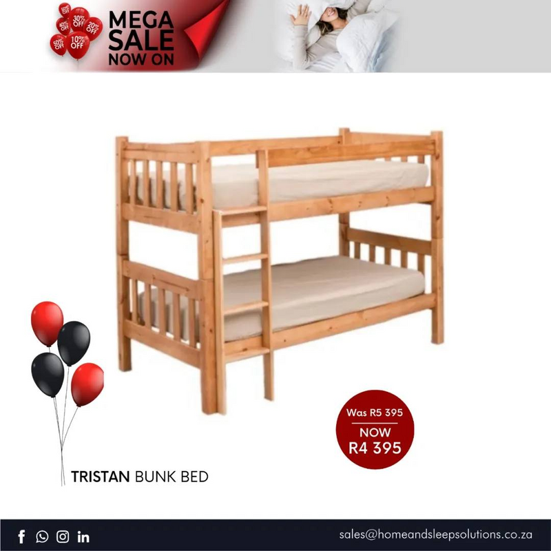 Mega Sale Now On! Up to 50% off selected Home Furniture Tristan Double Bunk Bed
