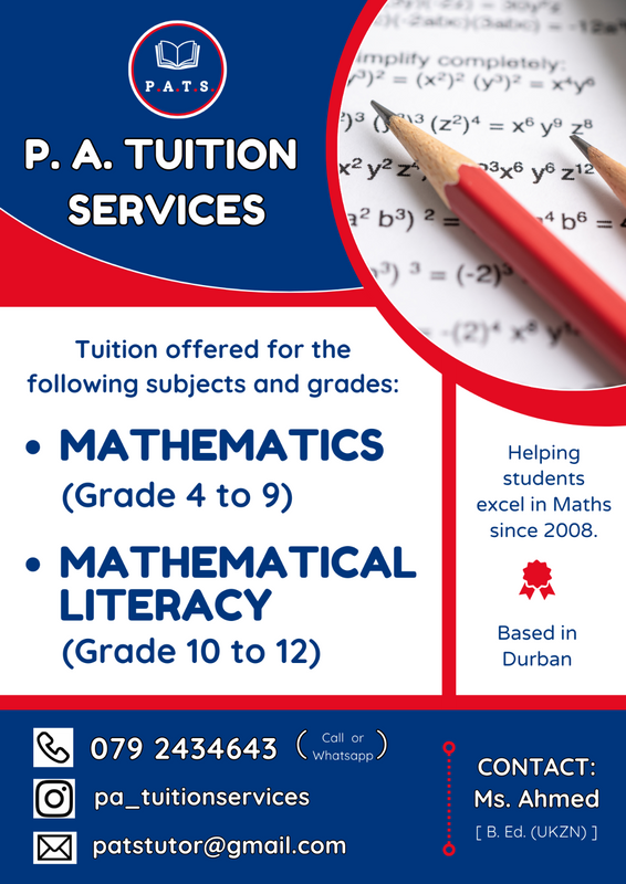 TUITION - Ad posted by P Ahmed