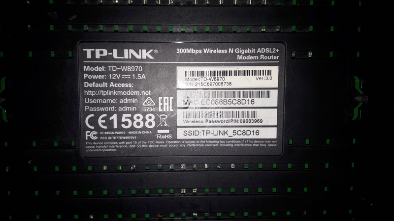 Tp-link router model : td-w8970