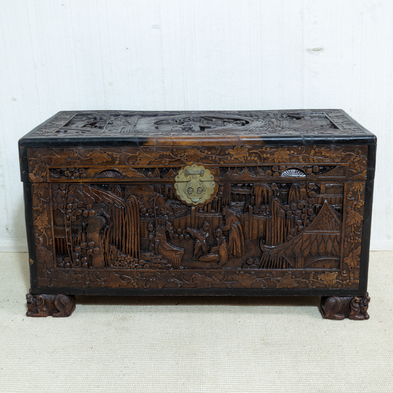 19thC Chinese Camphorwood Chest